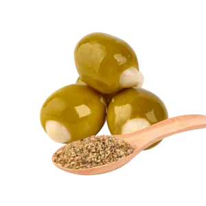 Ελιές γεμιστές με </br>σκόρδο και βασιλικό